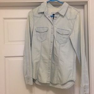 Long Sleeve Blue Jean Shirt